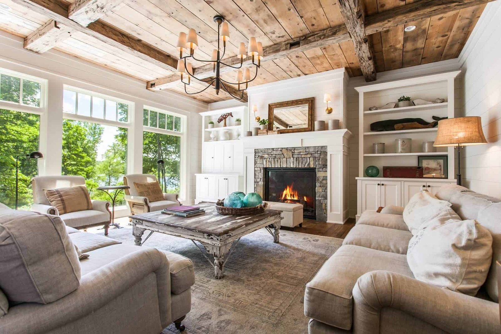 farmhouse living room rustic country style 2